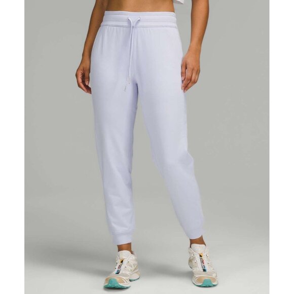 LULULEMON pants scuba high rise jogger french terry pastel blue drawstring 12 - Picture 2 of 9